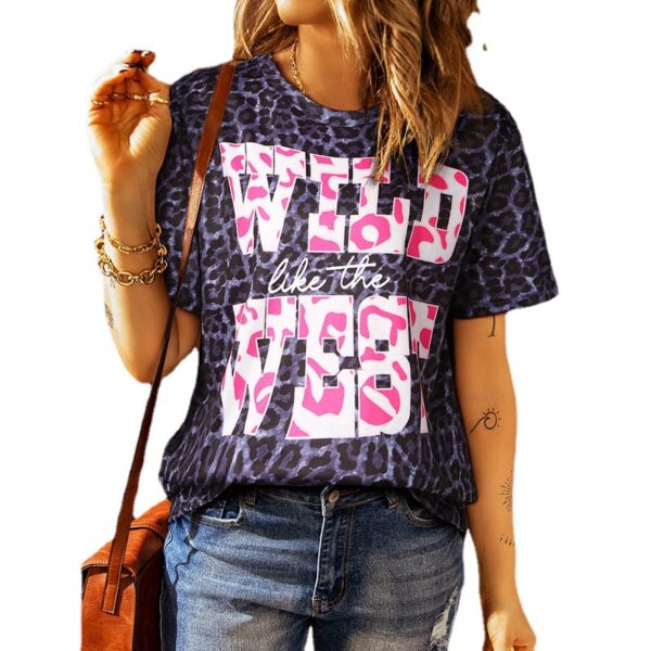 Women's Round Neck Leopard Print Pullover Simple Style - Image 2