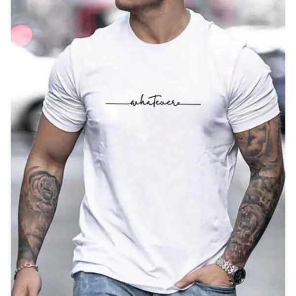 Men's 3D Digital Printing Sports Style With Letters Short-sleeved T-shirt - Image 5
