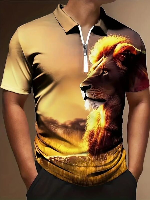 Men's Print Breathable Fashion Polo Shirt Top - Image 9