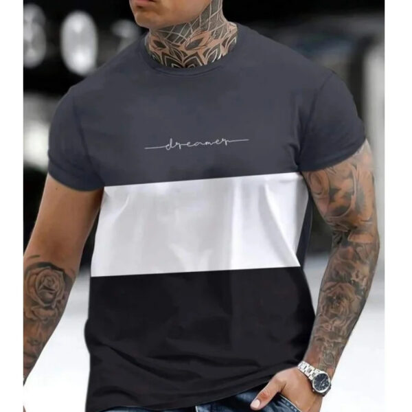 Men's 3D Digital Printing Sports Style With Letters Short-sleeved T-shirt - Image 7