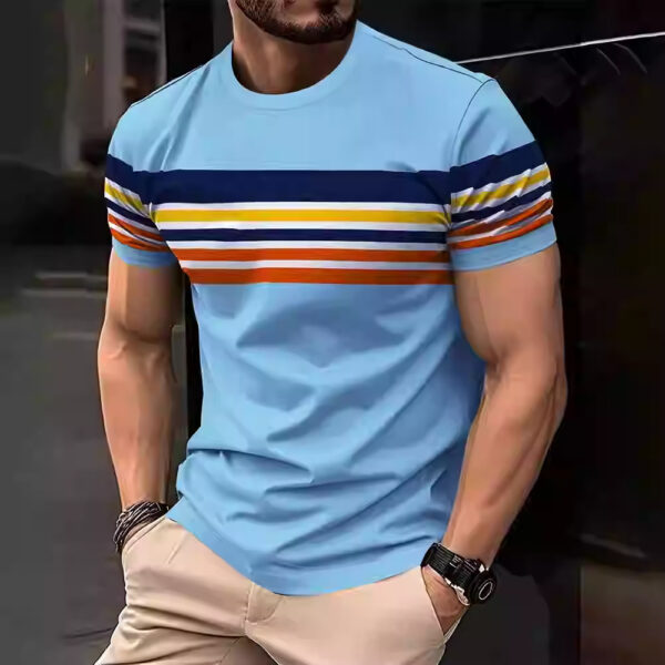 3D Printing Crafts Inner Wear Outer Wear Loose Striped Short Sleeve - Image 9
