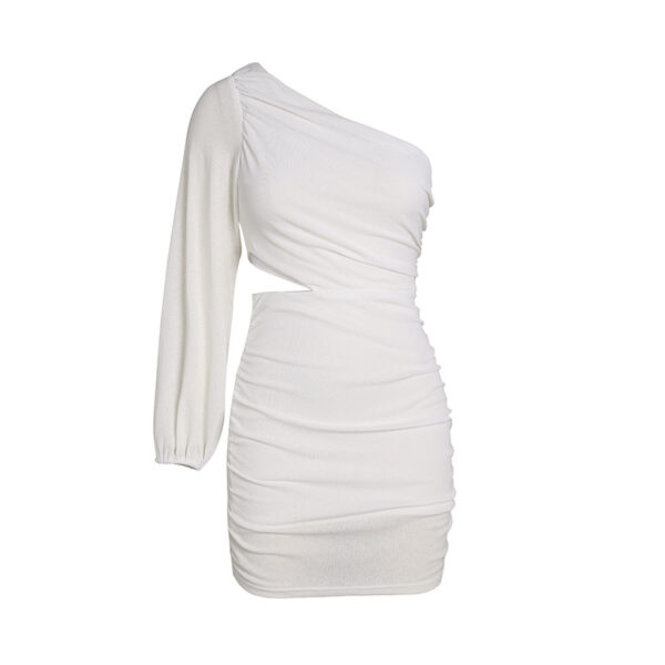 Off-the-shoulder Long Sleeve Dress Hollow Short Skirt For Women - Image 5