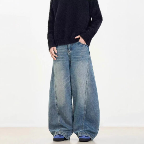 American Retro Washed Distressed Machete Design Jeans - Image 6