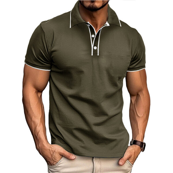 European And American Style Men's Clothing Short Sleeve Lapel Jacquard - Image 6