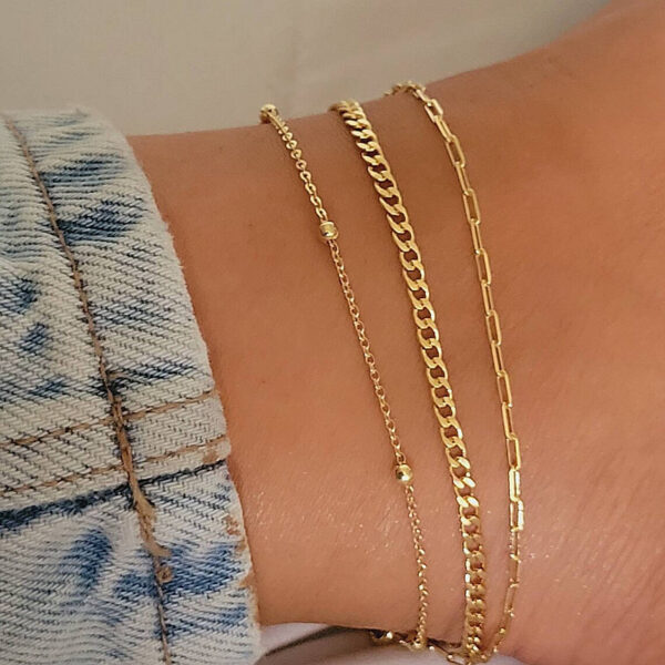 European And American Stylish Women's Simple Personality Multi-layer Anklet Suit - Image 5