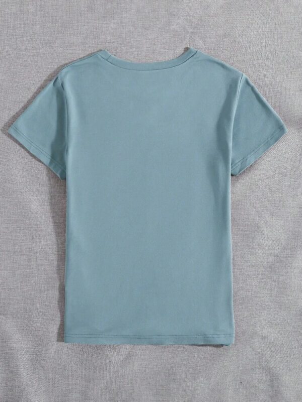 Dandelion Butterfly Pattern Round Neck Short Sleeve - Image 9