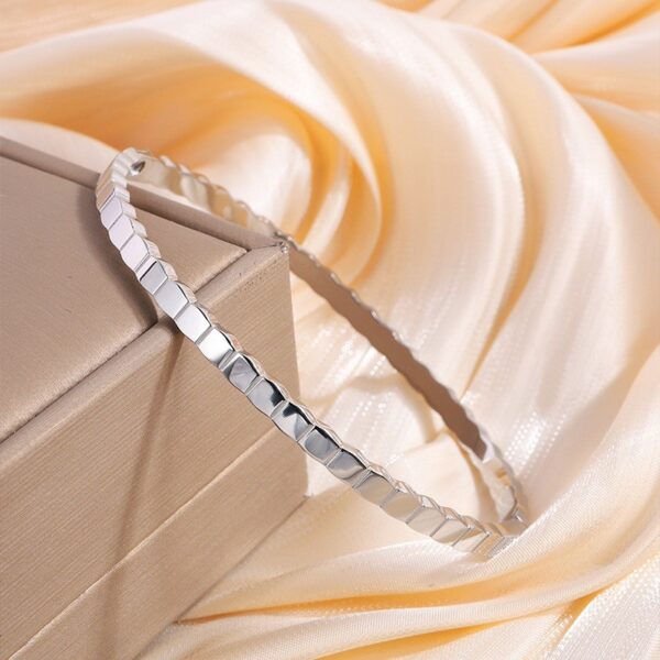 Irregular Honeycomb Fashion Minimalist Titanium Steel Bracelet - Image 5