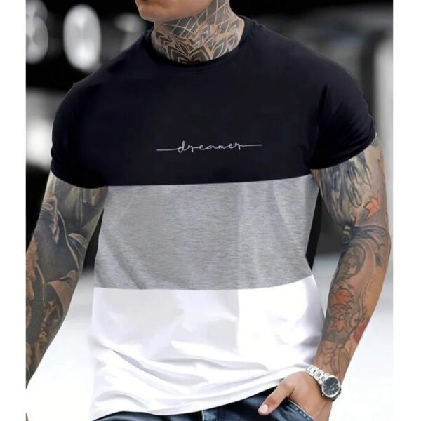 Men's 3D Digital Printing Sports Style With Letters Short-sleeved T-shirt - Image 6