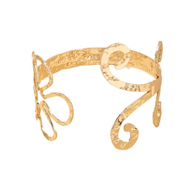 Creative Design Sense Metal Hollow Leaves Flowers Lines Ladies Open-ended Bracelet - Image 4