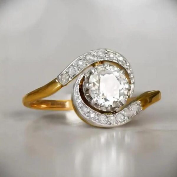European And American Fashion Copper Plating 18K Real Gold Ring - Image 2
