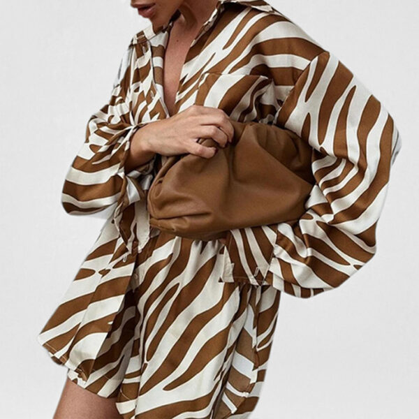 Women's Shirt Top Shorts Printed Fashion Two-piece Suit - Image 5
