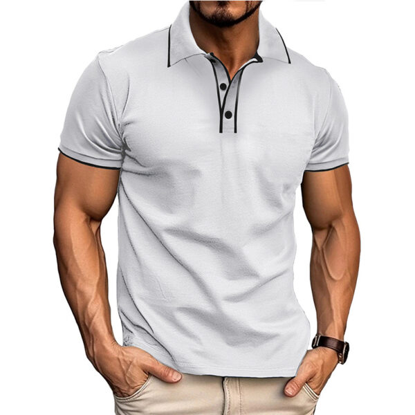European And American Style Men's Clothing Short Sleeve Lapel Jacquard - Image 4