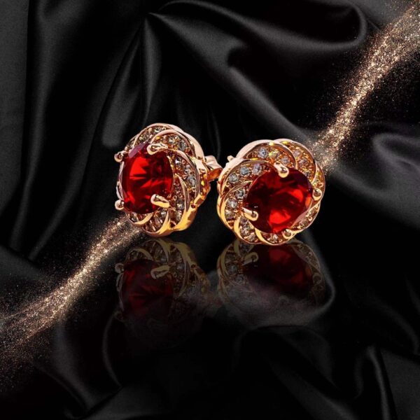 Women's Korean-style Red Tourmaline Colored Gemstone Pendant Necklace - Image 2