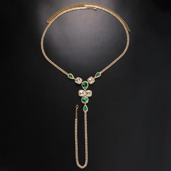 Nightclub Rhinestone Body Chains Lady Sexy Lvzuan Drop-shaped T-back - Image 2