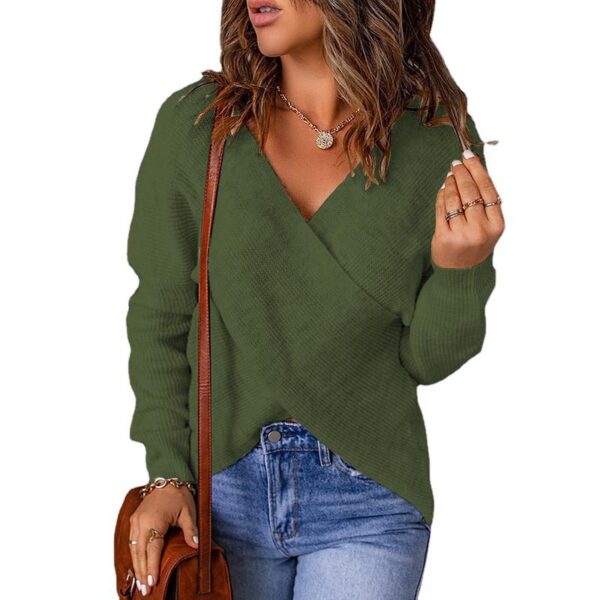 Autumn And Winter European And American Fashion New Style Sweater Women's Cross Knitted - Image 8