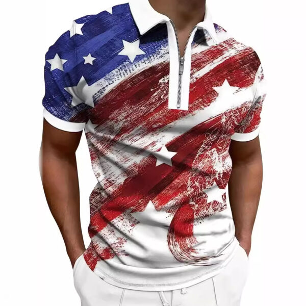 Men's Print Breathable Fashion Polo Shirt Top - Image 6
