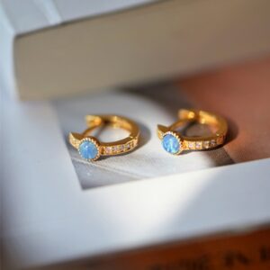 High-grade Opal Earrings Small Ear Ring Opal