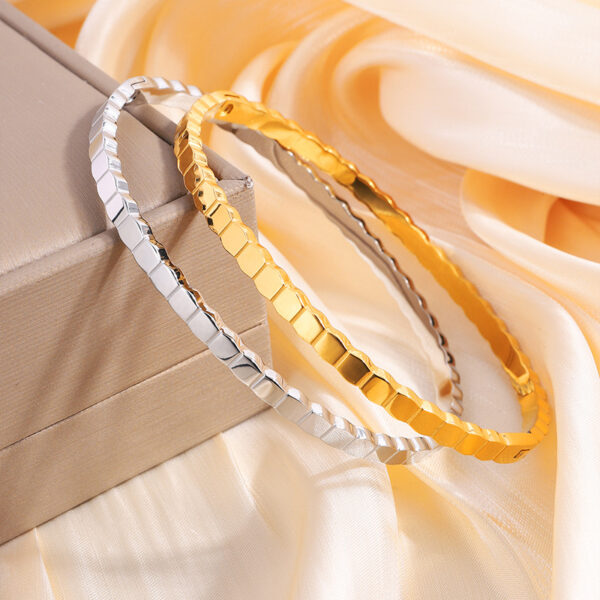 Irregular Honeycomb Fashion Minimalist Titanium Steel Bracelet - Image 2