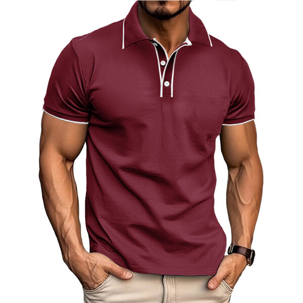 European And American Style Men's Clothing Short Sleeve Lapel Jacquard - Image 9