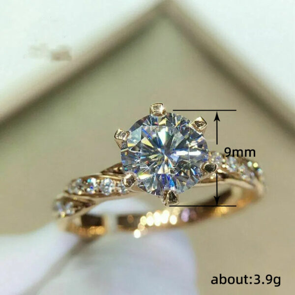 Winding Twist Shape Micro-inlaid Six-claw Ring - Image 3