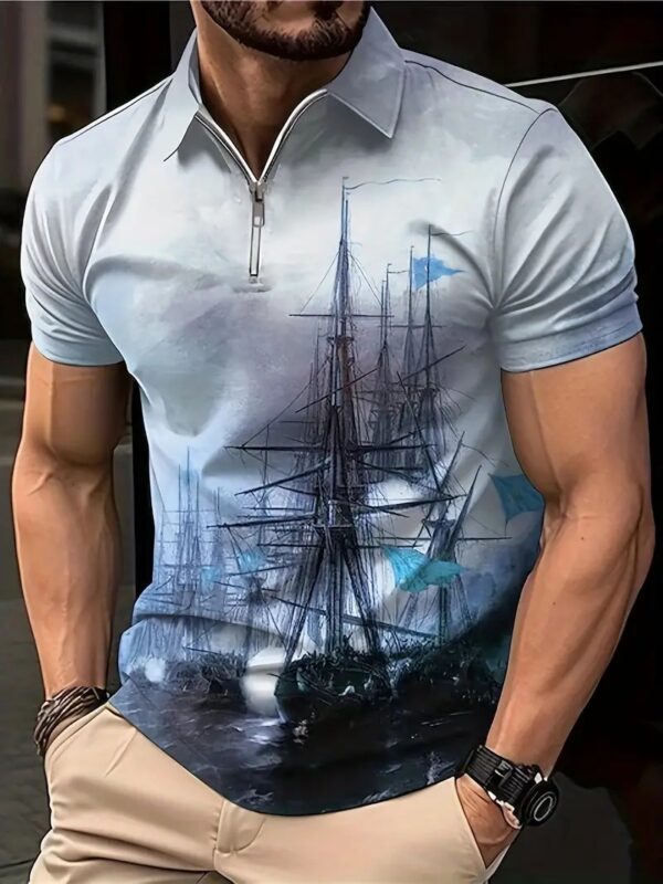 Men's Print Breathable Fashion Polo Shirt Top - Image 10