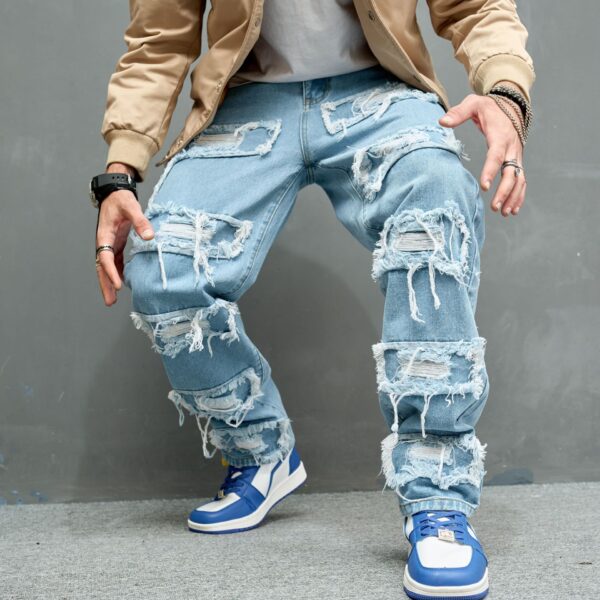 Men's Jeans Worn Stretch Slim Fit - Image 3