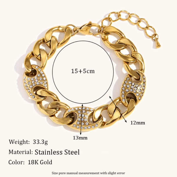 Special-interest Design Personalized Bracelet Stainless Steel 18K Gold Plating - Image 4