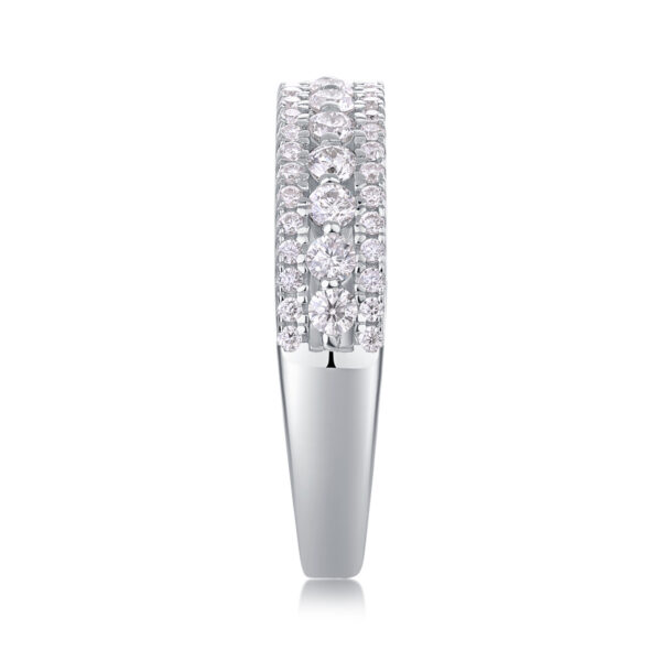 Luxury Fashion Multi-row Diamond Ring With Moissanite Silver Ring