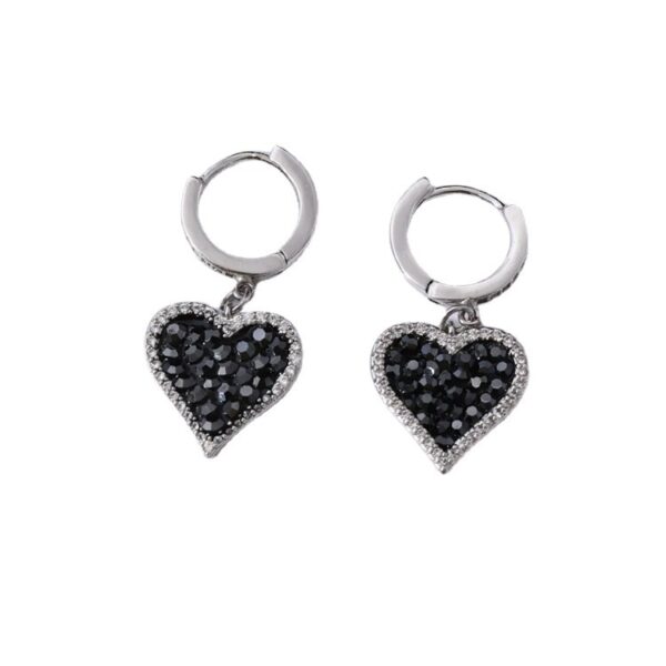 Micro Inlaid Zircon Rhinestone Love Heart Earrings - Image 2