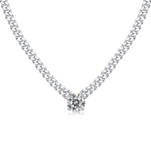 Cuban Necklace Luxury Fashion Diamond Pendant Necklace Set With Mosan Diamond Silver Ornaments