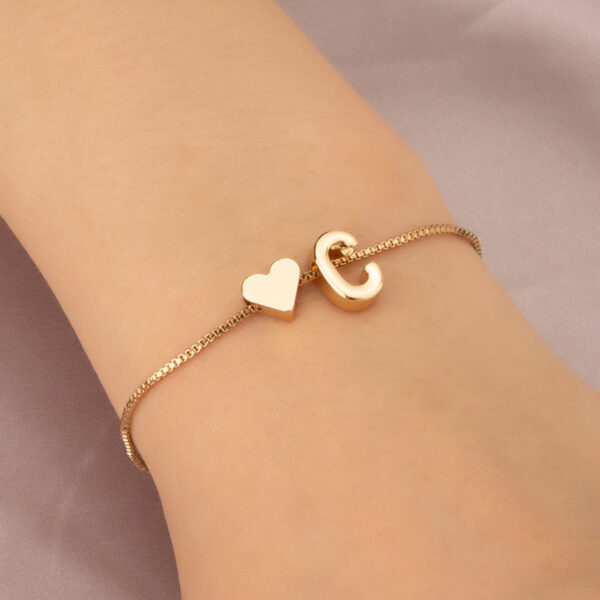 Bracelet Heart-shaped English Letters - Image 4