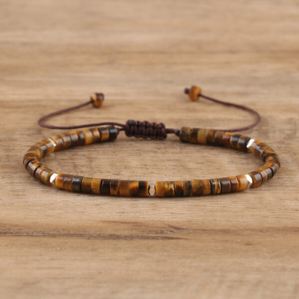 Spacer Beads Beaded Weave Bracelet Women's Natural Stone Adjustable Bracelet - Image 5