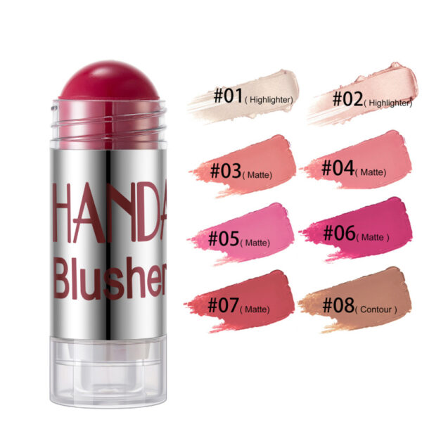 Cheek Blusher Shimmer Blush Stick Face Makeup Highlighter Bronzer Contour Cream Long-lasting Facial Make Up Cosmetics - Image 3