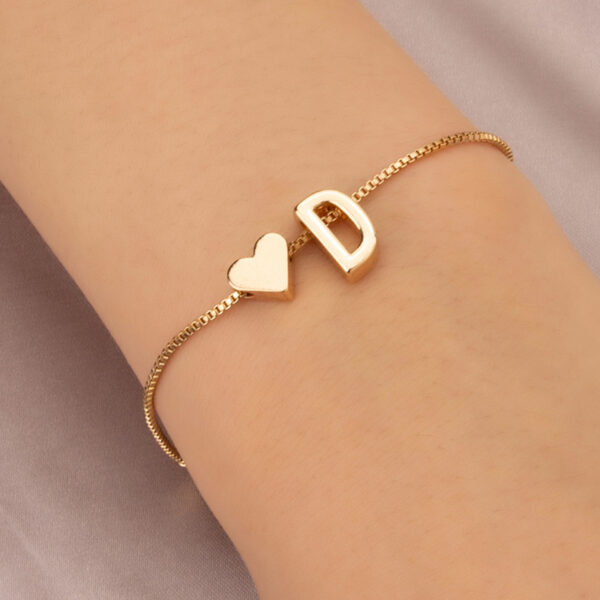 Bracelet Heart-shaped English Letters - Image 3