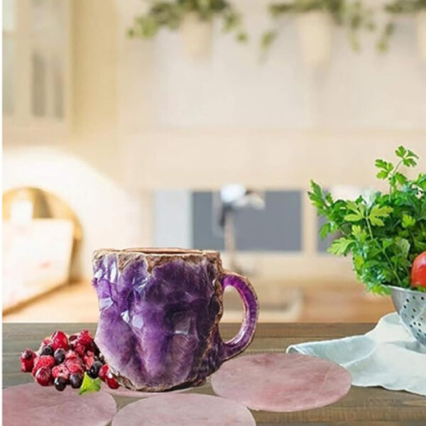 400ml Resin Mineral Crystal Coffee Mugs With Handles Elegant Fake Mineral Crystal Cup For Workplace Home Decor Christmas Gift Kitchen Gadgets - Image 4