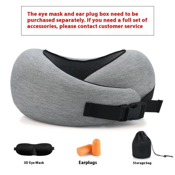 Soft Memory Foam Travel Neck Pillow U Shape Adjustable Support Comfortably Sleeping On Plane Car Office Noon Break - Image 4