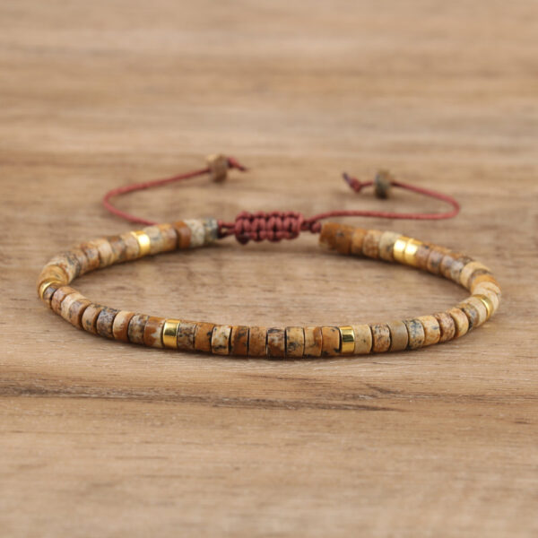 Spacer Beads Beaded Weave Bracelet Women's Natural Stone Adjustable Bracelet - Image 4