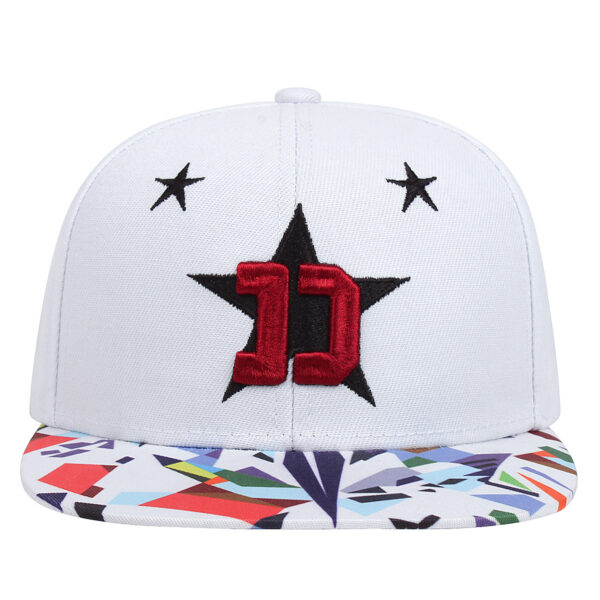 Five-pointed Star Embroidery Outdoor Sun-shade Sun Protection Flat-brimmed Cap - Image 5