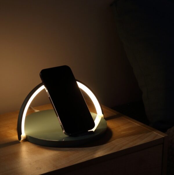10w Wireless Charger Block Holder For Smart Phone Foldable Fast Charging Table Phone Stand Support With Led Table Lamp Portable - Image 6