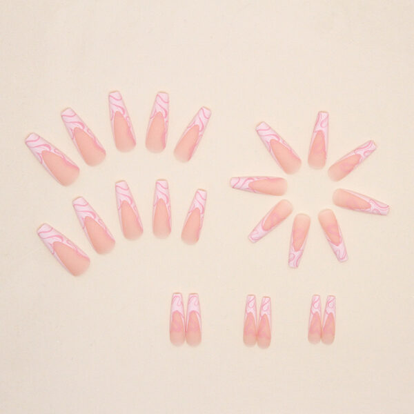 Heart Stripe Fake Nails - Image 9