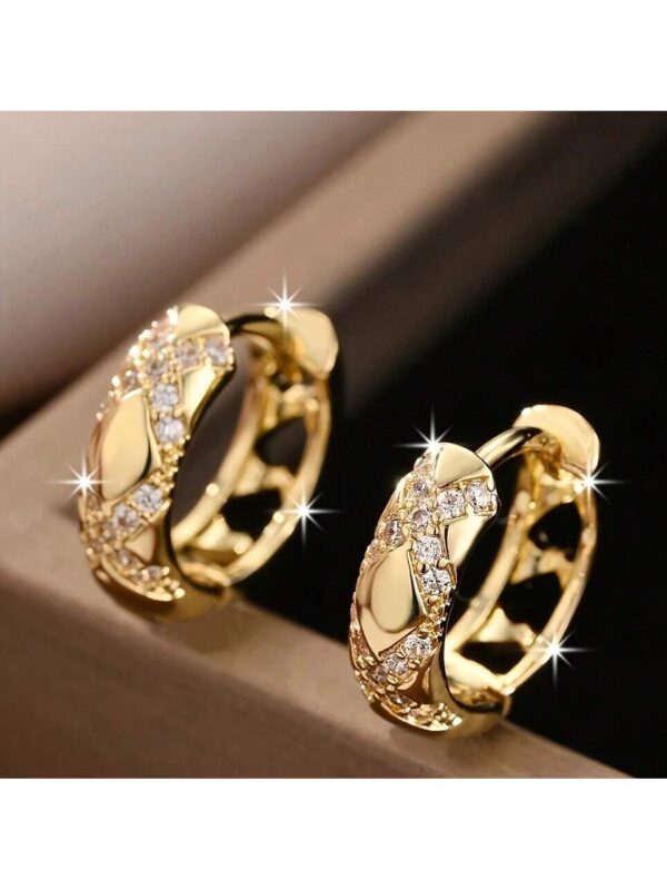 Small Hollow Cross Earrings Retro Style - Image 4