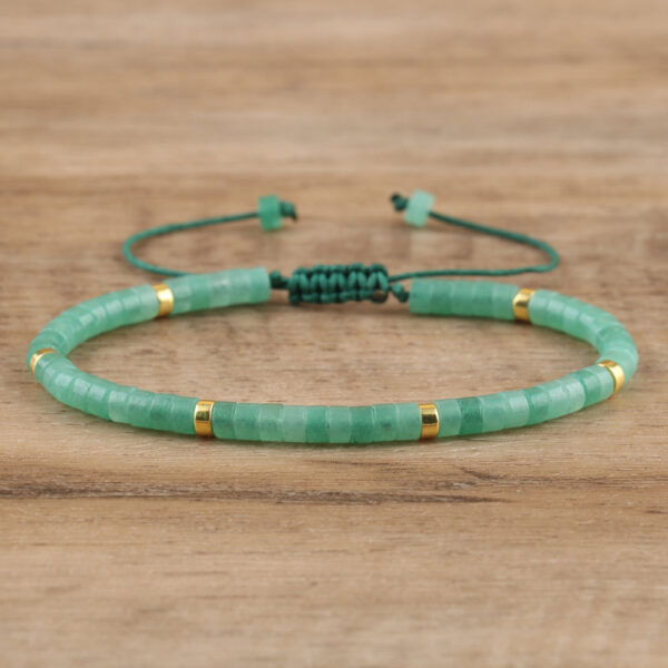 Spacer Beads Beaded Weave Bracelet Women's Natural Stone Adjustable Bracelet - Image 8
