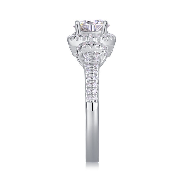 Luxury Fashion Large Diamond Wedding Ring With Moissanite Silver Ring - Image 3