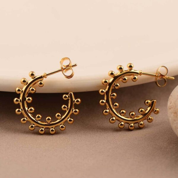 Earrings Exaggerated Trendy Titanium Steel Plated 18K Real Gold - Image 5