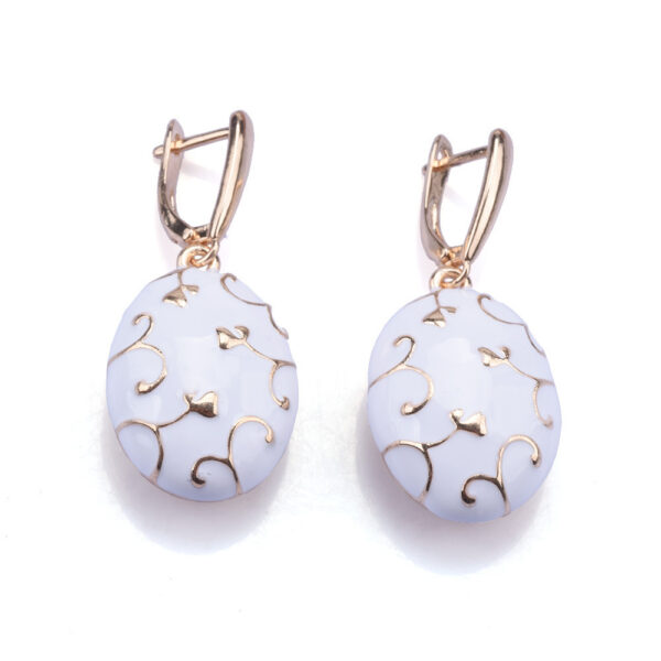 Alloy Drop Oil Earrings Fashion Geometry Pattern Niche High Sense - Image 2