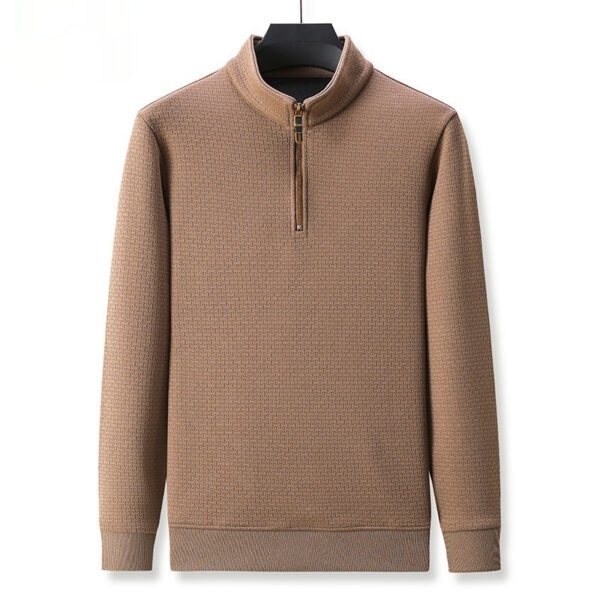 Stand Collar Half Zip Autumn And Winter Long Sleeve T-shirt Men - Image 4