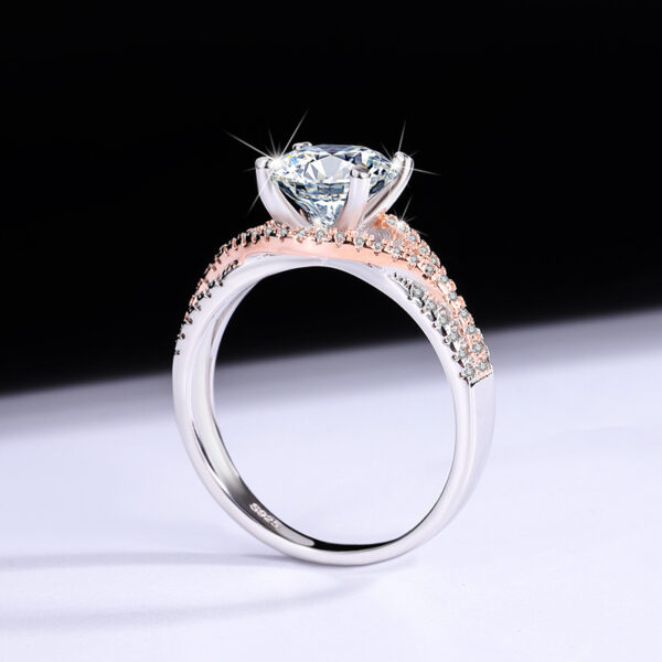 Moissanite Female Diamond Silver Ring - Image 3