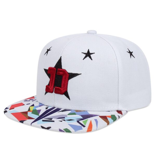 Five-pointed Star Embroidery Outdoor Sun-shade Sun Protection Flat-brimmed Cap - Image 4