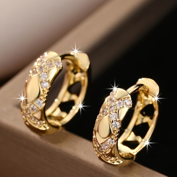 Small Hollow Cross Earrings Retro Style - Image 2