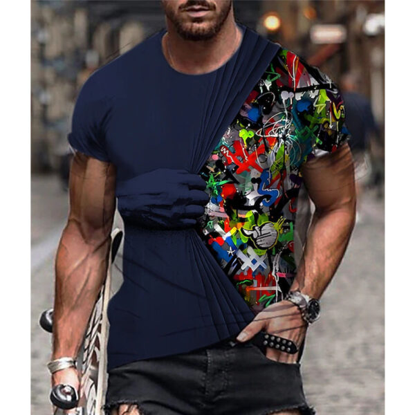 Men's 3D Printed Oversized Short Sleeve T-Shirt - Image 5